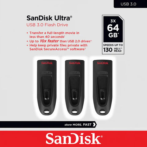SanDisk Ultra 64GB USB 3.0 Stick 3er Set SDCZ48-064G-U46 Schweiz